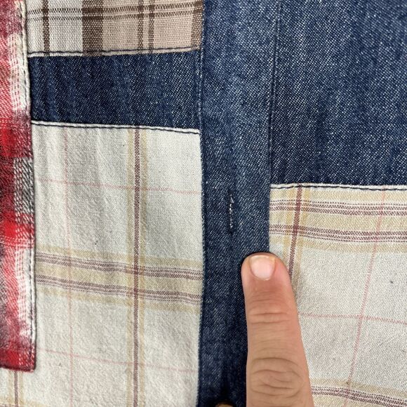 Origami Dress Size S Denim Patchwork Quilt Midi Oversized Lagenlook Cottagecore - Picture 11 of 16